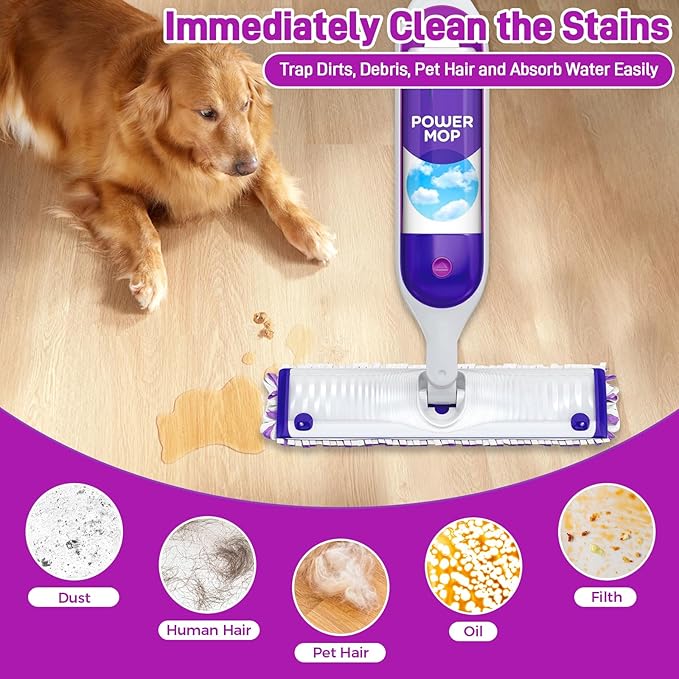 30-Pack Disposable Microfiber Power Mop Pad Refills Compatible with Swiffer Power Mop Refills,Replacement Pads for Swiffer Wet Pads Refill,Non-Washable & Unscented