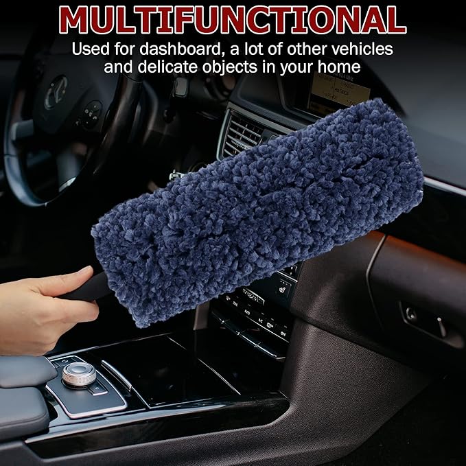 Car Duster Kit, Ultra Soft Microfiber Duster with Storage Bag, Unbreakable Handle, Lint & Scratch Free, Exterior or Interior Use, Pollen Remover, Best Car Accessories for Cleaning SUV Home