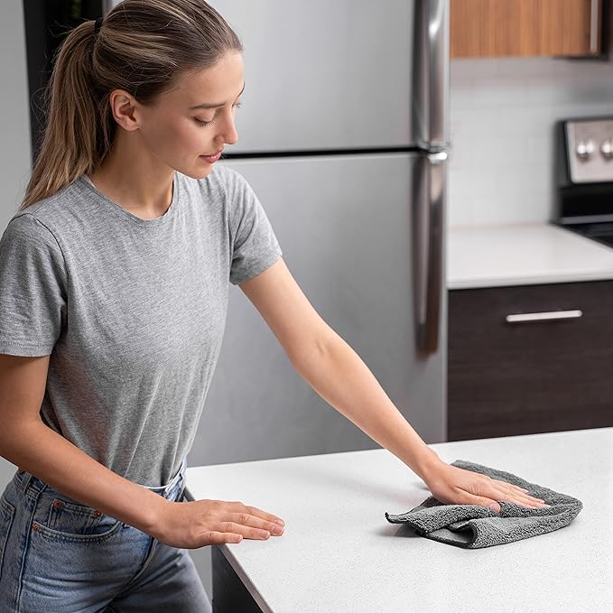 The Amazing Eco Cloth That Cleans Virtually Any Surface with Only Water. No More Paper Towels Or Toxic Chemicals. 4-Pack (14x14, Blue)