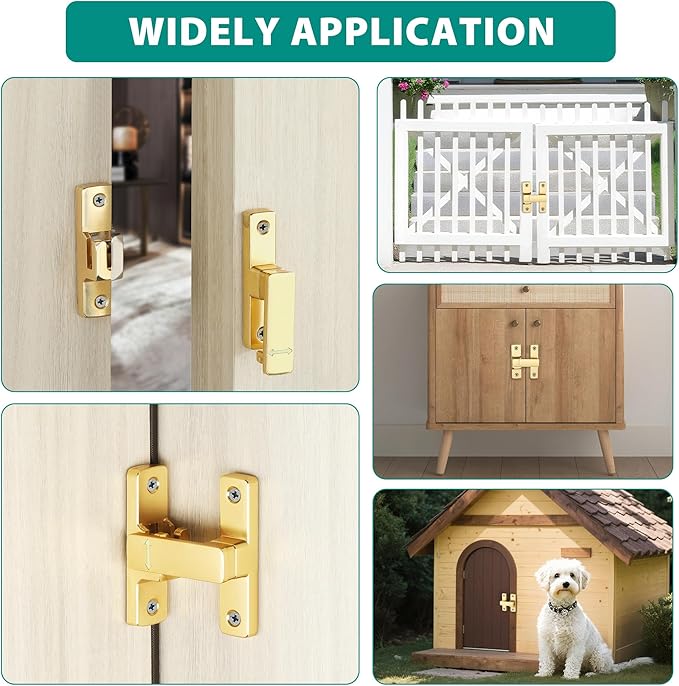90/180 Degree Flip Latch Gate Latch, Heavy Duty Black Safety Door Lock Enhanced Security Flip Latch Lock Hardware for Interior Door Front Door Barn Garden Fence Window Bathroom Cabinet