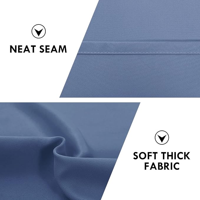 DWCN Blackout Curtains – Thermal Insulated, Energy Saving & Noise Reducing Bedroom and Living Room Curtains, Dusty Blue, W 38x L 45 Inch, Set of 2 Rod Pocket Curtain Panels