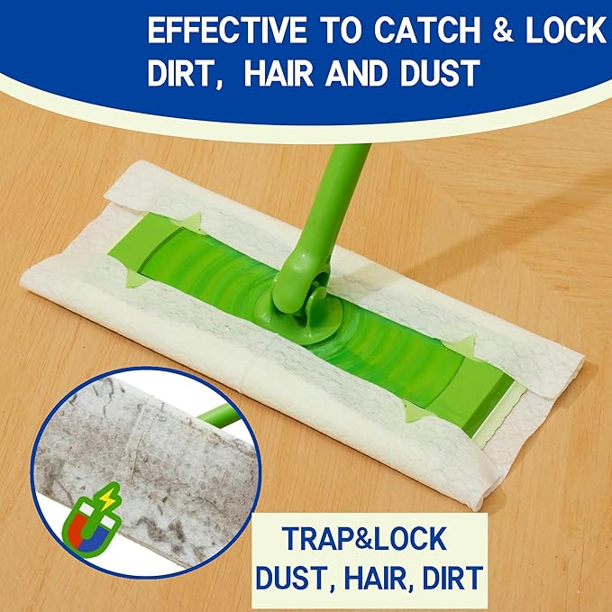 Dry Sweeping Cloths Disposable Mop Refills Floor Dust Mop Pad, Floor Cloth Refills for Swiffer Standard Sweeper, Pack of 160