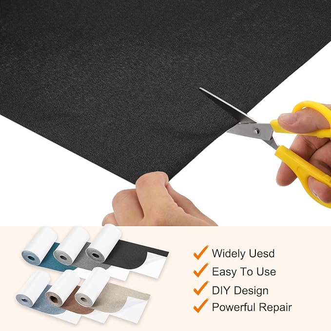Repair Patches Repair Tape Self-Adhesive DIY Repair Patch Linen Gear Patch for Sofa, Furniture, Chair, Clothing,Tents,3.5x79 Inch,Slight Blue