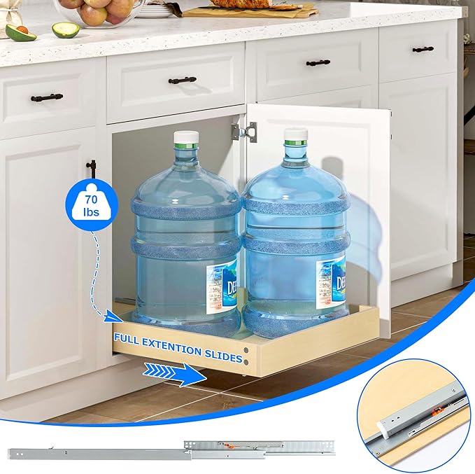 WelFurGeer Soft Close Pull Out Cabinet Organizer, 29" W x 22" D Pull Out Drawer for Cabinets, Cabinet Roll Out Drawers, Slide Out Drawers, Durable Pullout Drawer for Home & Kitchen Organization