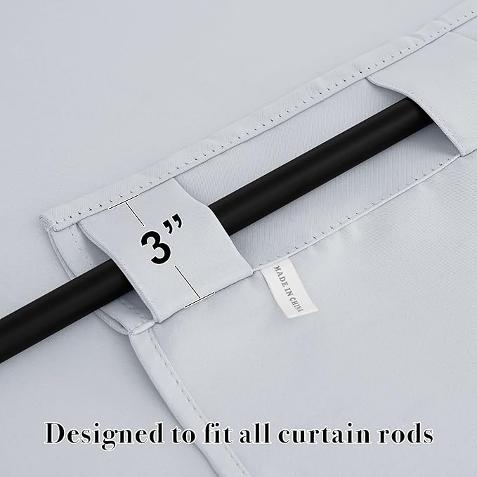 RYB HOME Room Darkening Kitchen Curtains 2 Panels Set,Thermal Insulated Small Window Treatment Heavy Duty Privacy Tiers for Laundry Bedroom Bathroom, Greyish White, W42 x L36 inch