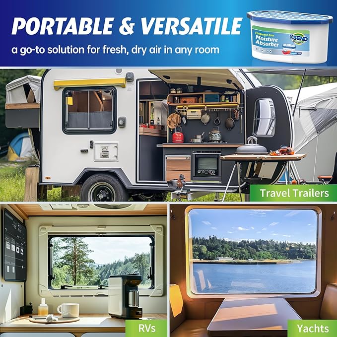 Moisture Absorbers, 18 Pack, Compact Dehumidifier for Closet, Efficient Humidity Absorber Boxes, Moisture Absorber for Closet, Odor Eliminator with Fragrance Free, Blue, 6.4oz, 300ml