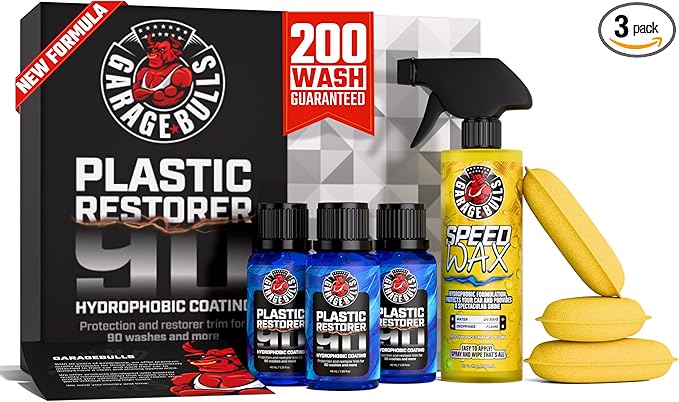 garage bulls Car Plastic Restorer & Hydrophobic Trim Ceramic Coating Kit Car Accessories Long Lasting Coating (3 Pack)