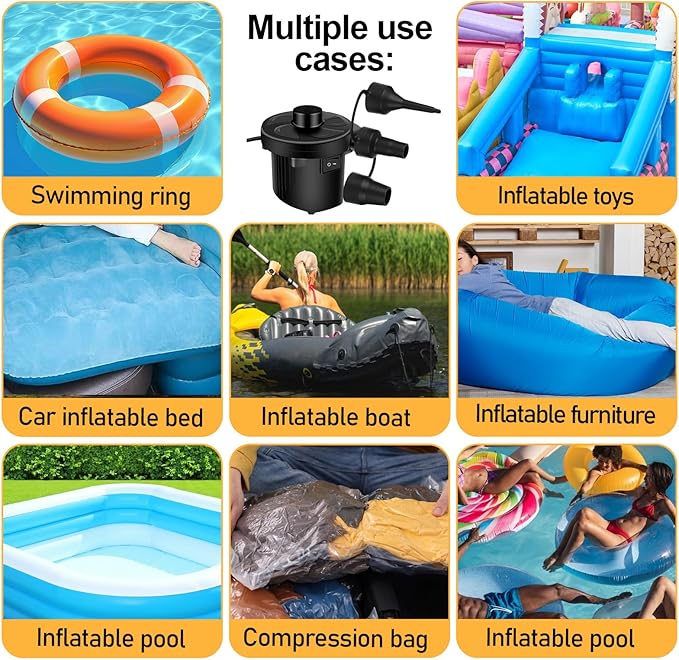 3 Sets Air Pump Nozzles Replacement Plastic Pump Nozzles 3 Sizes Inflatable Pumps Head Nozzl Air Pumps Attachments Inflator Adaptor Accessory for Airs Mattress Pool Floats
