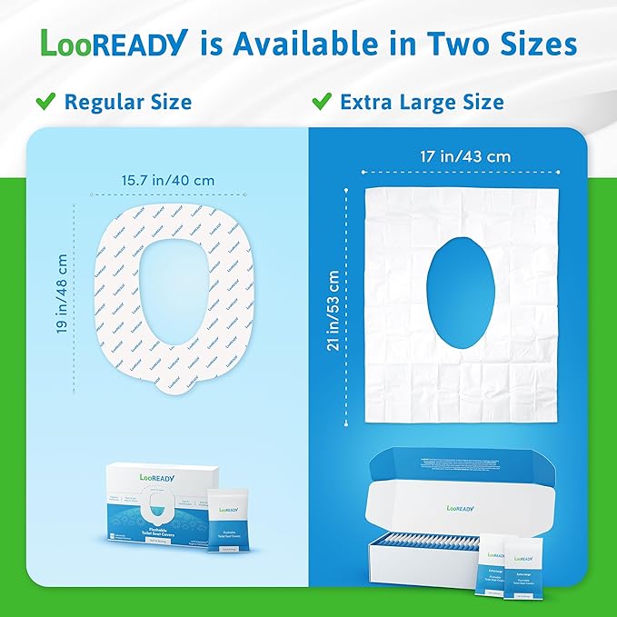 Individually Wrapped Toilet Seat Covers Disposable Flushable - Deluxe Premium Quality Travel Essential - Extra Thick and Large - Sample Size 5 pack