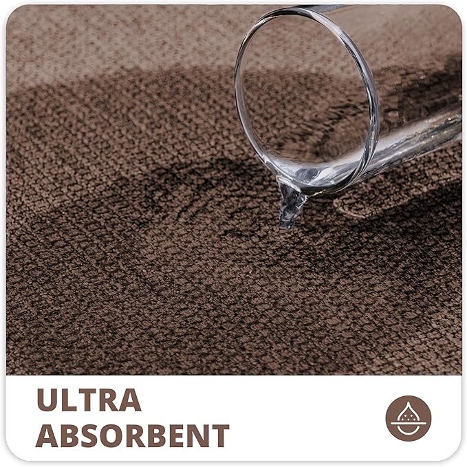 Bath Mat,Ultra Thin Bathroom Runner Rugs,Large Bath Mats for Bathroom,Quick Dry,Non-Slip,Machine Washable,Low Pile,Bath Rug,Shower Outside,Sink,Home Decor Accessories.Brown,2'x5'（24x60inch）