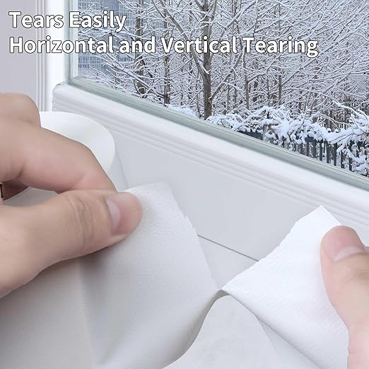 Cloth Duct Window Seal Strip Tape for Winter, 1.89in x 66FT, Weather Stripping Sealing Insulation Tape for Windows and Door, Easy Tear Sealer Draft Blocker