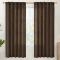 YoungsTex Brown Linen Curtains for Living Room 72 Inches Long, Semi Sheer Window Drapes with Back Tab Rod Pocket Light Filtering Lightweight for Bedroom Office Farmhouse, 2 Panel, 42 X 72 Inch