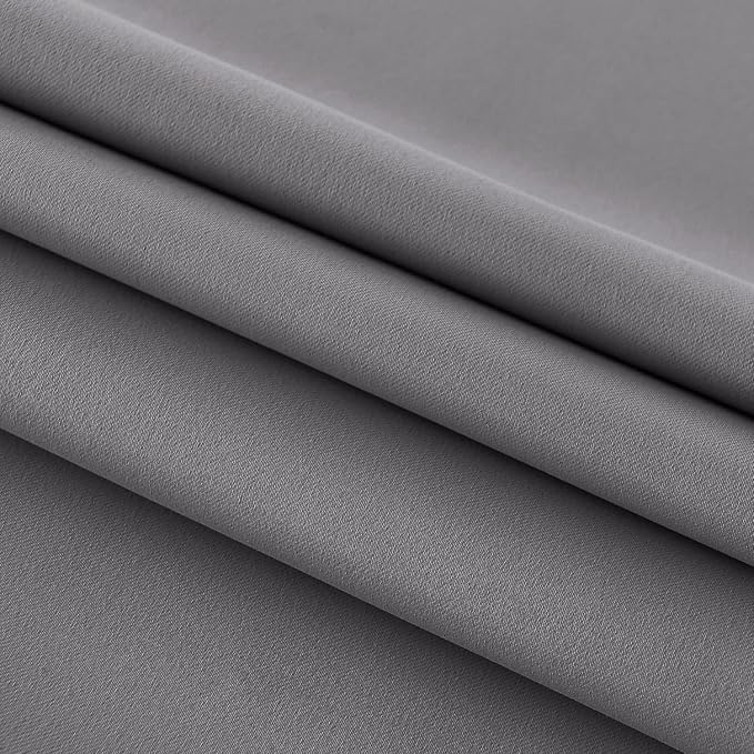DWCN French Door Curtains – Rod Pocket Thermal Blackout Curtain for Doors with Glass Window, Kitchen and Patio Doors for Privacy, 23 X 72 Inches Long, 1 Curtain Panel with Tieback, Grey