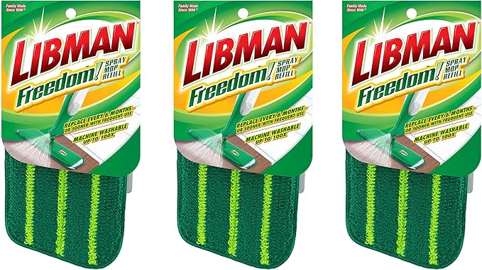 Libman Freedom Spray Mop Refills, Three Refills Green 3 Pack
