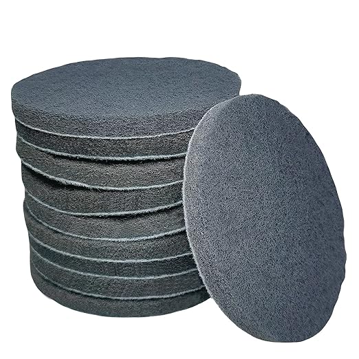 10 Pack 5 Inch 800 Grits Multipurpose Scrubber Scouring Pads Hoop and Loop Flocking Scuff Pads -Scuff Pads Conditioning Discs Polishing Pad for Furniture Automotive Cleaning, Rust Removal