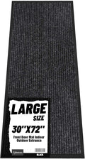Front Door Mat Indoor Outdoor Entrance, 30" x 72" Dirt Resistant and Absorbent Door Mat, TPR Backing Non-Slip Doormats, Easy to Clean, Low Profile Welcome Floor Mat for Outside Entry