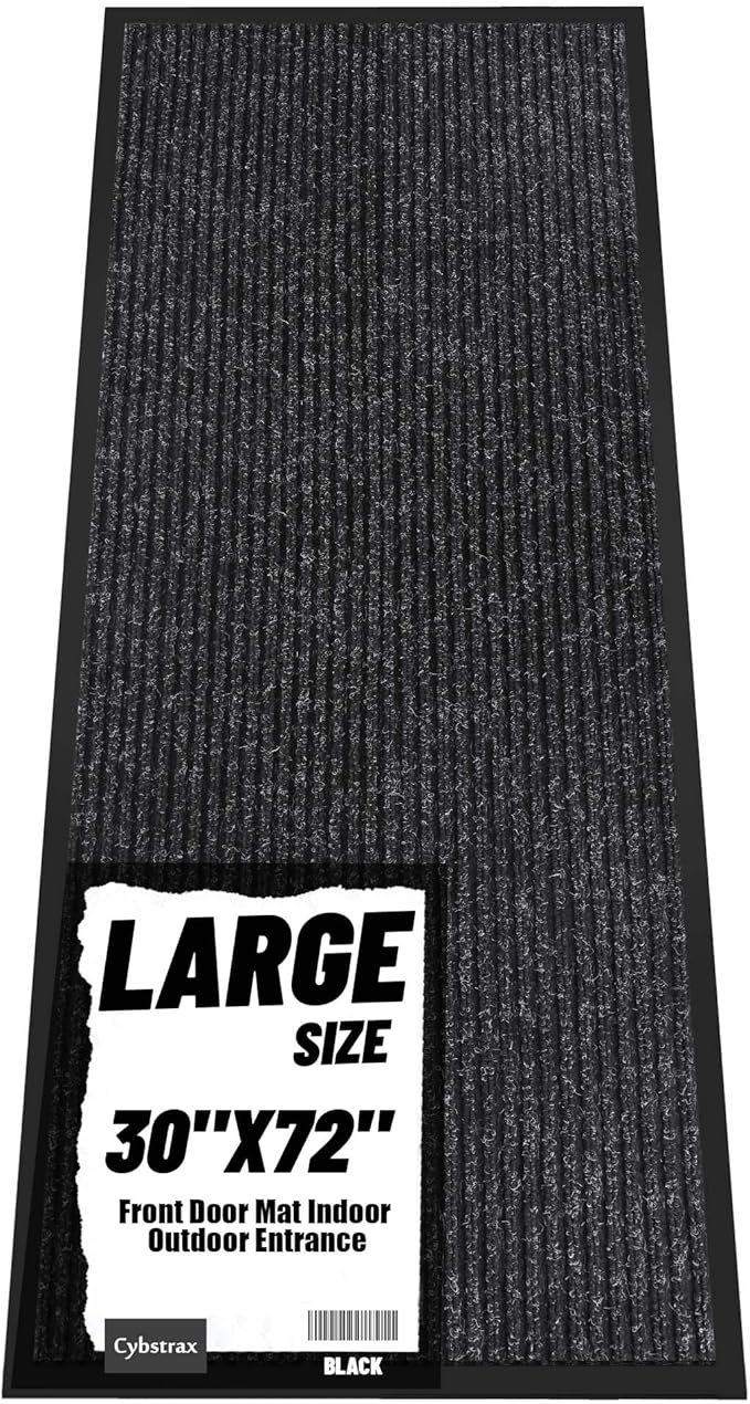Front Door Mat Indoor Outdoor Entrance, 30" x 72" Dirt Resistant and Absorbent Door Mat, TPR Backing Non-Slip Doormats, Easy to Clean, Low Profile Welcome Floor Mat for Outside Entry