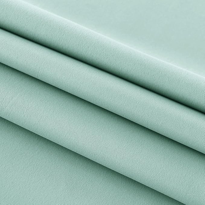 DWCN French Door Curtains – Rod Pocket Thermal Blackout Curtain for Window/Patio Doors/Doorways/Classroom/Kitchen for Privacy, 36W by 72L Inches, 1 Panel with Tieback, Mint Green