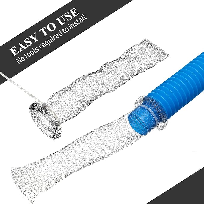 60 Pieces Washing Machine Lint Traps with 60 Cable Ties, Rust-Proof Stainless Steel Lint Traps Laundry Mesh Hose Filter Screen Catcher for Washing Machine Discharge Hoses