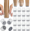 24PCS Silicone Chair Leg Floor Protectors for Hardwood Floors, Thicken Rubber Chair Leg Cap Covers, Non Slip Furniture Leg Pads to Protect Wood Tile Floors from Scratches and Reduce Noise