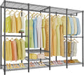 VIPEK V40 Plus Extra Large Clothes Rack Heavy Duty Clothing Rack for Hanging Clothes, Multi-Functional Closet Organizer System Freestanding Wardrobe Closet for Bedroom, Max Load 1300lbs, Black