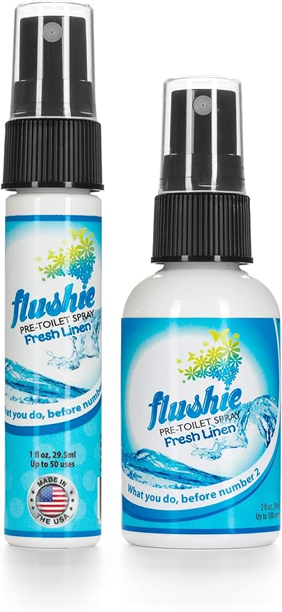 Flushie Pre-Toilet Sprays for Poop Travel Size Toiletries Bathroom Spray for Poop Spray for Toilet Deodorizer Traveling Essentials Poop deodorizer Poop Odor eliminator