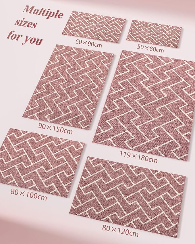 hicorfe Indoor Doormat,Front Back Door Mat TPR Backing Non Slip Mats 24"x35" Absorbent Resist Dirt Entrance Doormat Inside Floor for Entryway Washable Low-Profile(Light Pink)