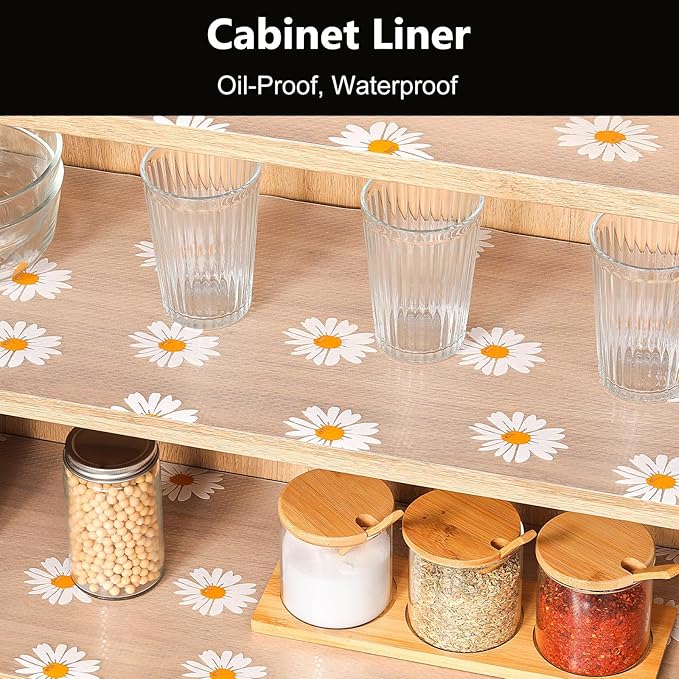 INNOLITES Shelf Liners for Kitchen Cabinets, Non Adhesive Drawer Cabinet Liner, Waterproof Oil-Proof Non-Slip Shelf Liner for Kitchen Pantry Refrigerator 11.8" x 236"