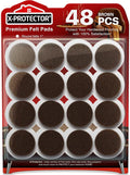 Felt Furniture Pads X-PROTECTOR - 48 Premium Floor Protector Chair Felts for Feet Wood Floors Best Hardwood Protect Your Hard Floors! (Brown)