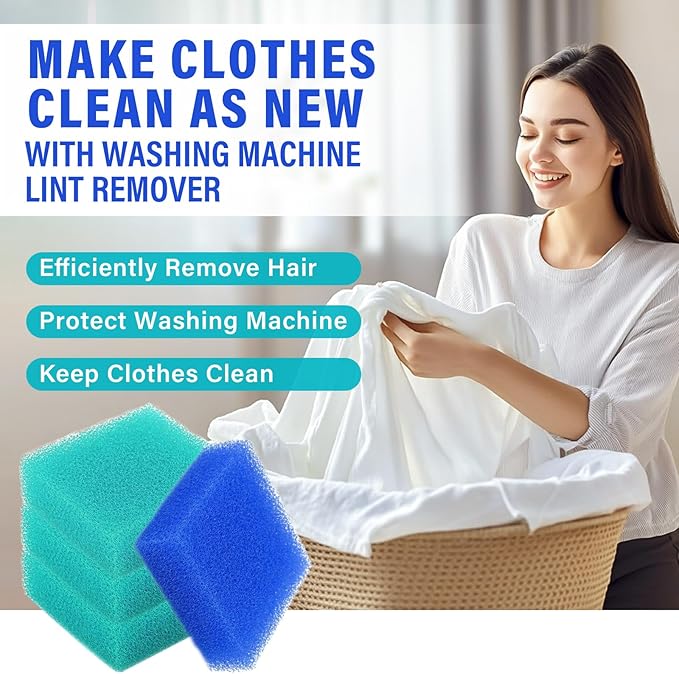 Easy Pet Hair Remover for Laundry, 6Pcs Reusable Lint Catcher for Washing Machine, Laundry Hair Catcher for Clothes, Sheets and Blankets