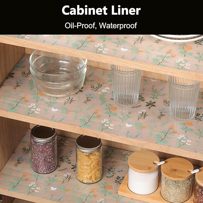 INNOLITES Shelf Liners for Kitchen Cabinets – Drawer Liner Waterproof & Oil-Proof, Non-Adhesive EVA Mat – Durable & Washable – for Shelves, Cupboard, Dresser 11.8" x 360"