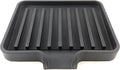 Happitasa Silicone Soap Dish Tray and Sponge Holder with Drain Chute, Pack of 2 | Bathroom and Kitchen Sink Organizer Caddy (Black, 5.2"x4", 7.2 Ounces)