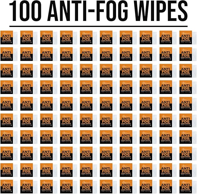 Care Touch Anti-Fog Wipes for Glasses - 100 Individually Wrapped Lenses Wipes