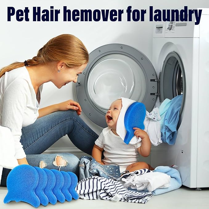 Pet Hair Remover for Laundry, Reusable Dog & Cat Hair Remover Tool, Effectively Removes Pet Hair, Lint and Dander from Bedding and Clothing, Suitable for Washing Machines, Dryers 8PCS