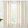 YoungsTex Linen Curtains 63 Inch Length for Living Room, Semi Sheer Window Drapes with Rod Pocket Back Tab Curtain Light Filtering for Bedroom Office, Linen, 2 Panels, 38 X 63 Inch