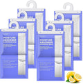 CLEVAST Moisture Absorbers Packets, 15.2 OZ, 6 Pack, Lemon Fragrance Big Dehumidifier Bags for Closet, Hanging Humidity Absorber in Wardrobes, Bedrooms, Bathrooms