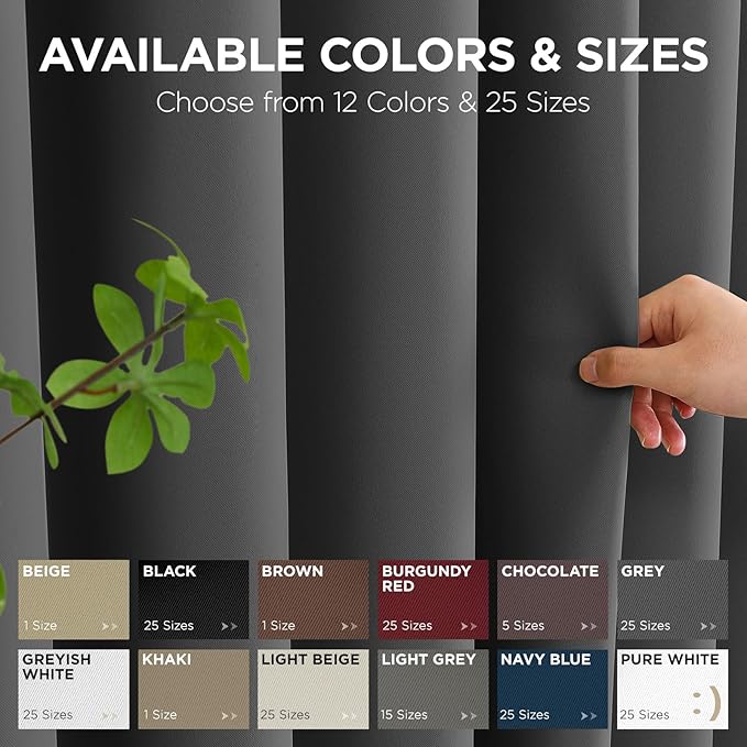 Joydeco Blackout Door Curtain for Doorway Privacy 108 Inches Long, Grommet Closet Curtain for Open Closet, Room Divider for Bedroom Living Room (Grey, 52Wx108L, 1 Panel)