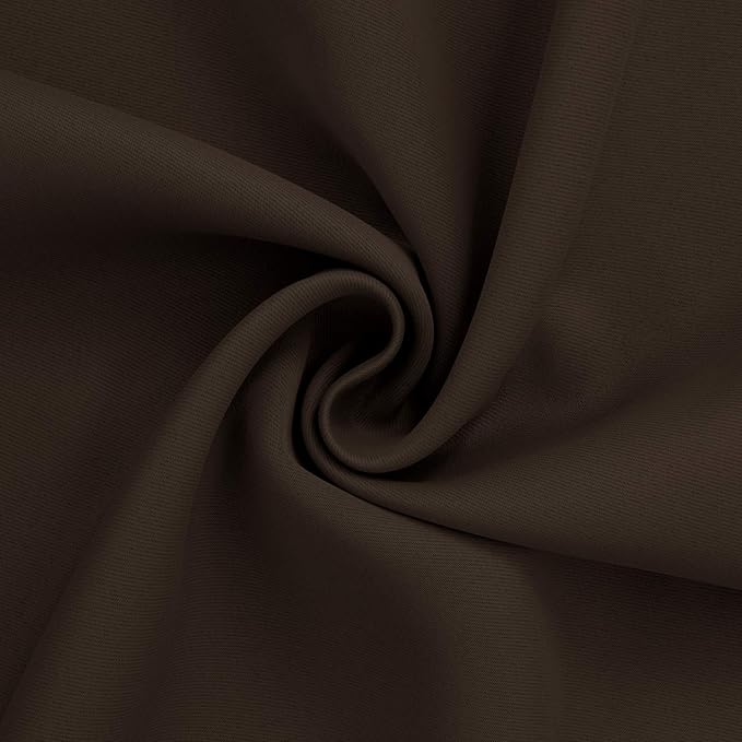 BGment Short Blackout Curtains 40 Inches Length - Rod Pocket Thermal Insulated Room Darkening Window Drapes for Kitchen Bedroom Bathroom, Brown, 2 Panels, 42 x 40 Inch