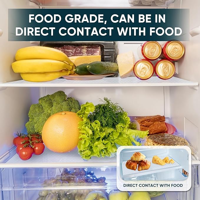 Shelf Liners for Kitchen Cabinets Non-Adhesive & Washable,Non Slip Cabinet Liners for Shelves Waterproof & Oil Proof,Clear Plastic Drawer Liner,Easy to Cut & Food-Grade EVA 12'' x 20' x 2 Rolls CT-122