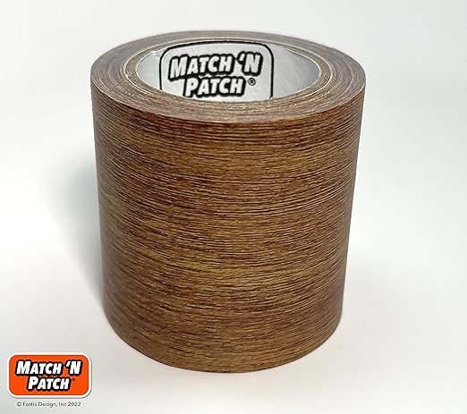 MATCH 'N PATCH Realistic Wood Grain Repair Tape - Durable Multi-Use Adhesive Tape for Furniture, Floors, Cabinets, Windows, Doors, RV, Home Decor & DIY Projects - Antique Oak, 2.25 in x 15 feet
