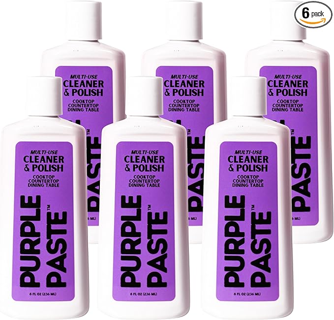 Purple Paste All Purpose Cleaning & Polishing Paste – Tough Stain Remover for Kitchen, Bathroom, Oven, Stove, Tile & Grout – Multi-Surface Cleaner Made in USA, 8oz (Pack of 6)