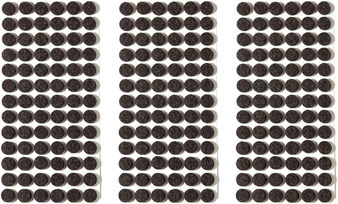 Furnigear Felt Pads Small 3/8" Felt Pads for Cabinet Doors Bumpers, Cabinet Cushion Dots Felt Cabinet Door Stops, Self Adhesive Thick Bumper Pads to Protect Surfaces -Anti Scratch 234 Pcs Round Brown