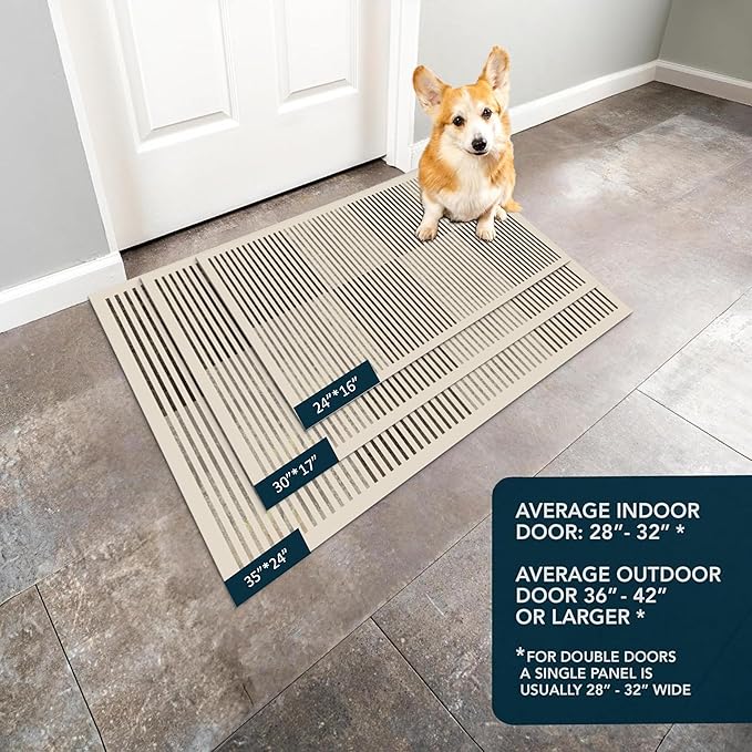 Ultra Thin Door Mat Indoor Entrance, 1/10 in Thin Door Mats for Inside Entry, Non-Slip Rubber Backing Washable Doormat, Fade Resistant, Absorbent, Low Profile Dirt Trapper, 30"X17"