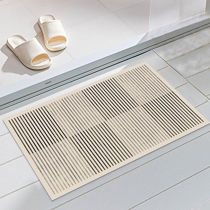 Ultra Thin Door Mat Indoor Entrance, 1/10 in Thin Door Mats for Inside Entry, Non-Slip Rubber Backing Washable Doormat, Fade Resistant, Absorbent, Low Profile Dirt Trapper, 35"X24"