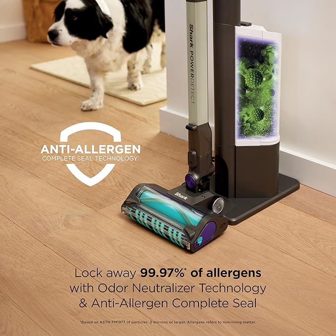 Shark Cordless Vacuum Cleaner with HEPA Filter, PowerDetect Clean & Empty, Powerful Suction, Auto-Empty System, Pet Hair Pickup, Carpets & Hardfloor, Dark Gray, IP3251