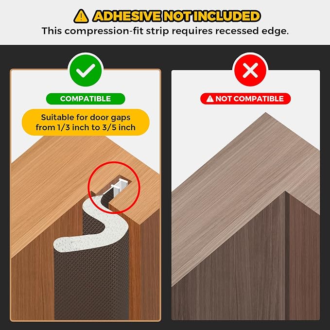 Weather Stripping Door Seal Strip - Soundproof Q-Shaped Foam for Exterior Door Frame, Large Gap Seal, Noise Cancelling, Easy to Install (Brown, 28FT)