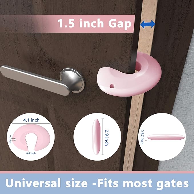 Silicone Door Pinch Guard and Door Slam Stopper, Durable Finger Pinch Guard, Prevents Pinch Injuries, Slamming Doors, Door Stopper for Kids, 4 Packs （2 Pink 2 Blue）.