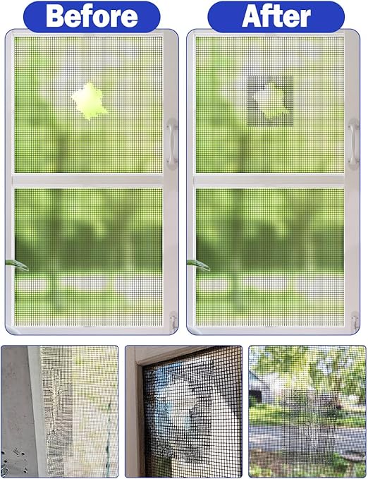 wohohoho Window Screen Repair Tape, 2 in X 40 FT (480IN) Gray Screen Patch Repair Kit, 3-Layer Strong Adhesive Invisible Screen Tape Mesh Repair for Windows, Doors Garage Mosquito Net Magnetic Screen