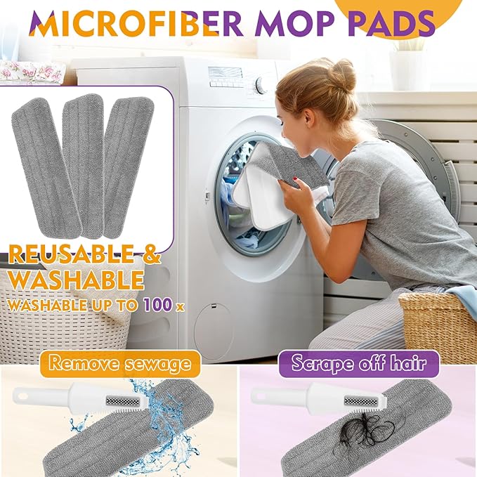 Spray Mop for Floor Cleaning with Washable Pads, Microfiber Wet Mops with 800 ml Refillable Bottle,Reusable Dust Mops with Sprayer for Hardwood Laminate Vinyl Tile Cleaning