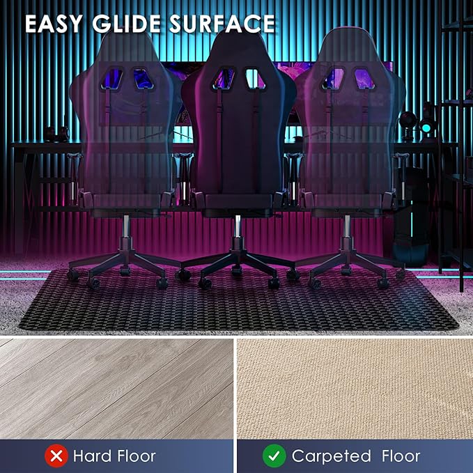 Vicwe Office Chair Mat for Carpet, 48"x36" Anti-Slip Waterproof Floor Protector Desk Chair Mat for Rolling Chairs, Heavy Duty Chair Mat with Studs,Easy Glide Floor Mat for Home,Gaming
